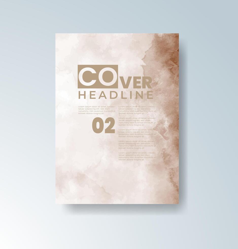 Watercolor effects with minimalist card design. vector