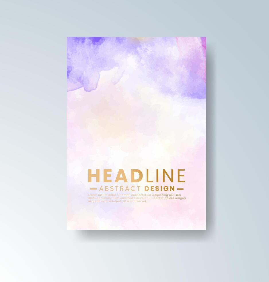 Calm and flowing watercolor greeting card series. vector