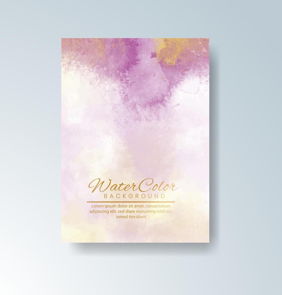 Watercolor texture on cream wedding paper vector