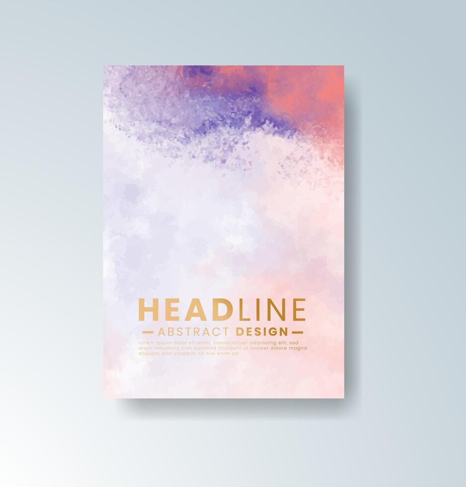 Elegant wedding card with free-flow watercolor effect vector