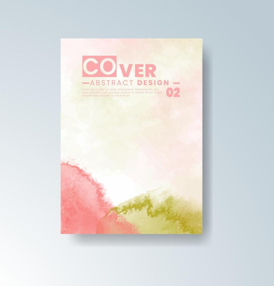 Wedding invitation with muted abstract watercolor art vector