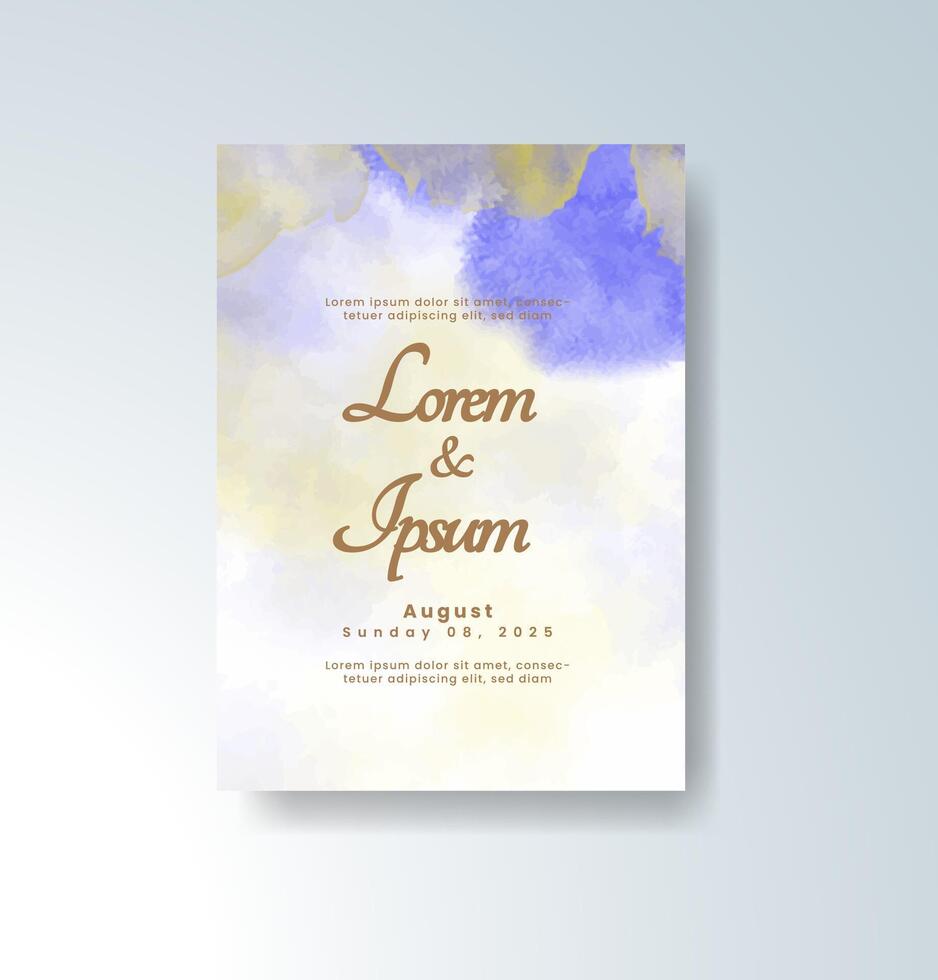 Romantic invitation with layered watercolor textures vector