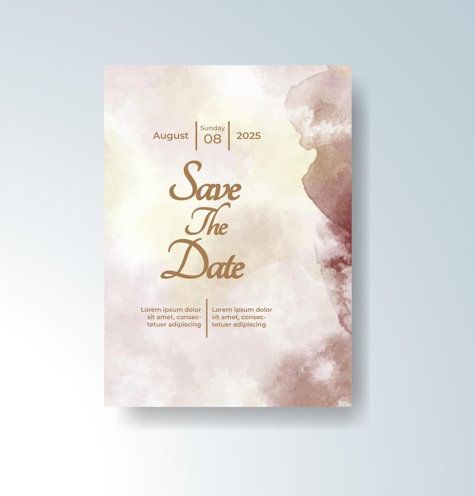 Wedding card with serene abstract watercolor design vector