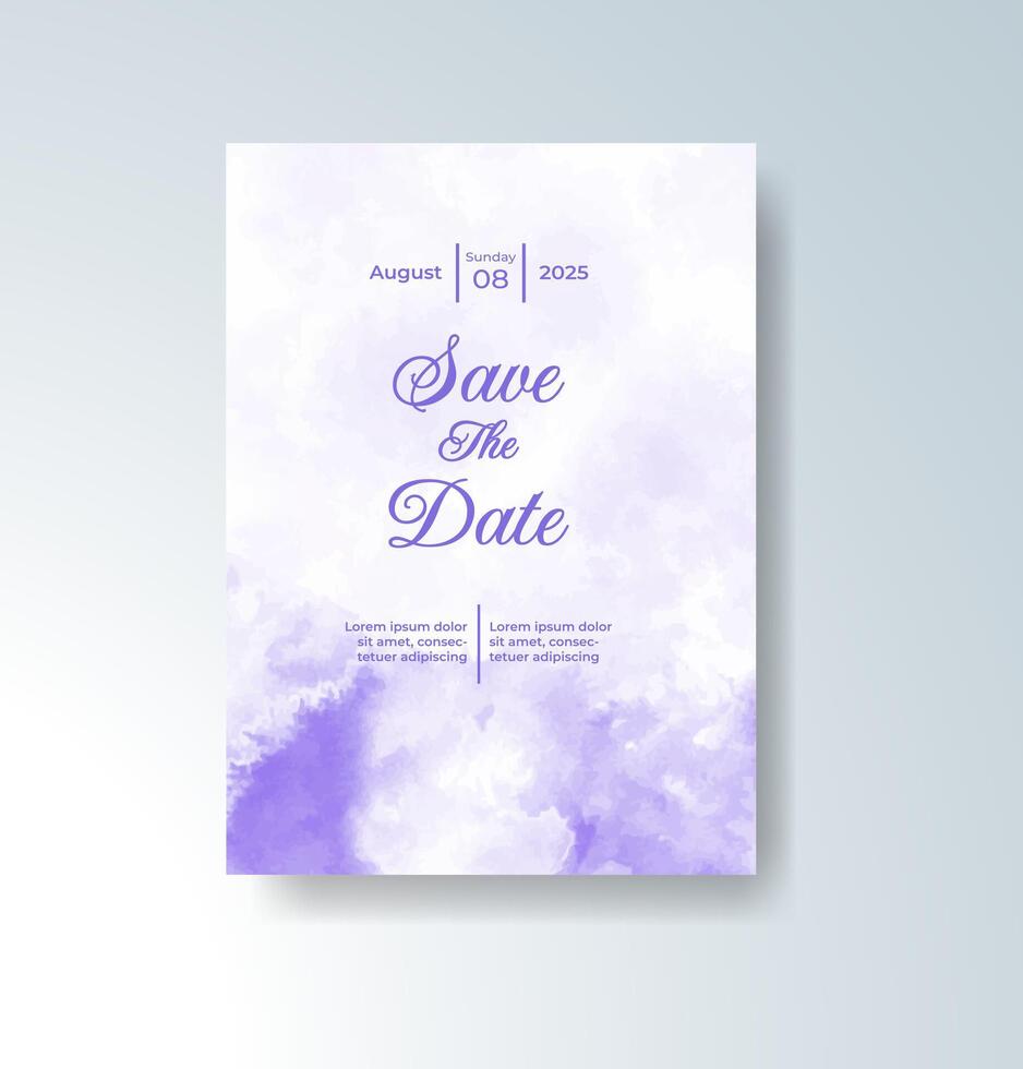 Artistic swirls of watercolor on wedding invitation vector