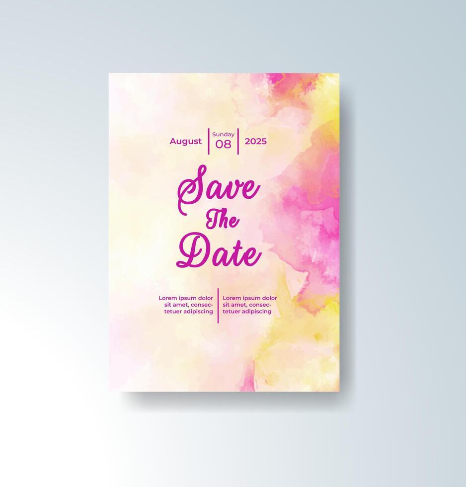 Artistic flow design on wedding invite vector