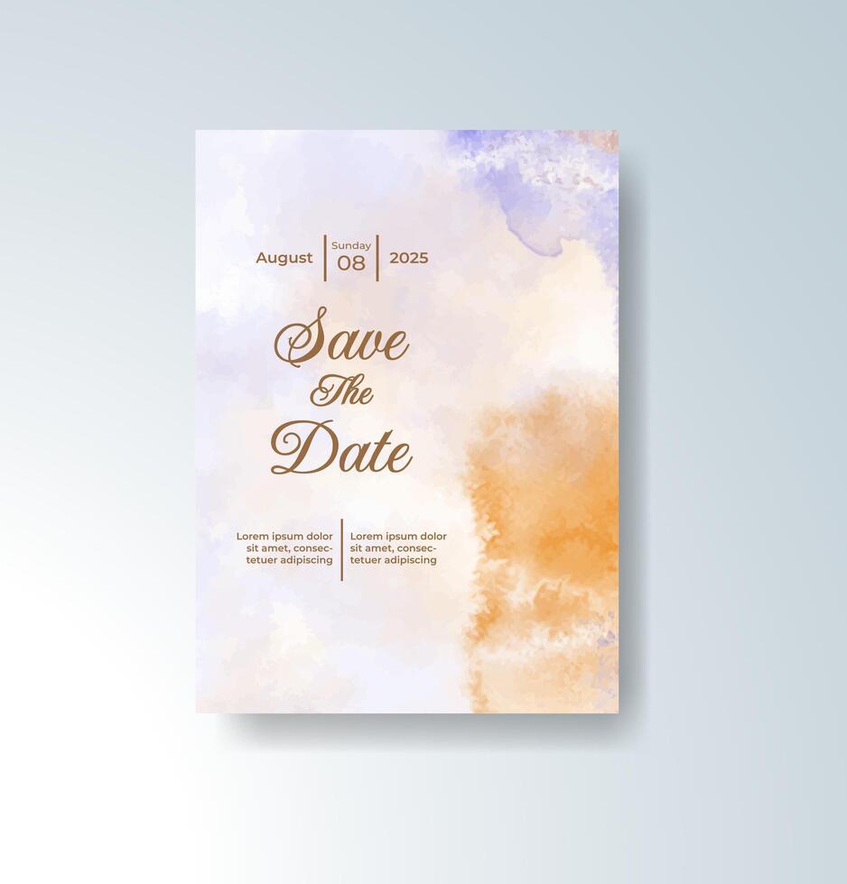 Fluid splash watercolor background for romantic invite vector