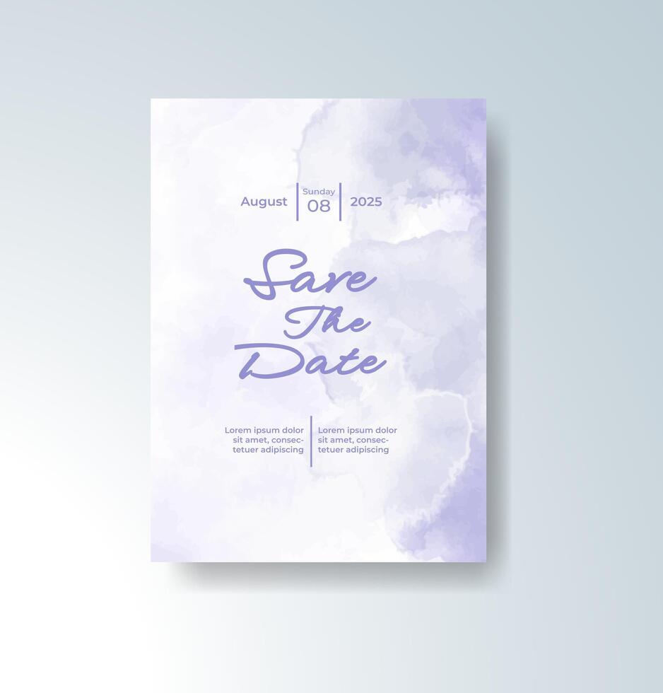 Wedding invitation with colorful abstract washes vector