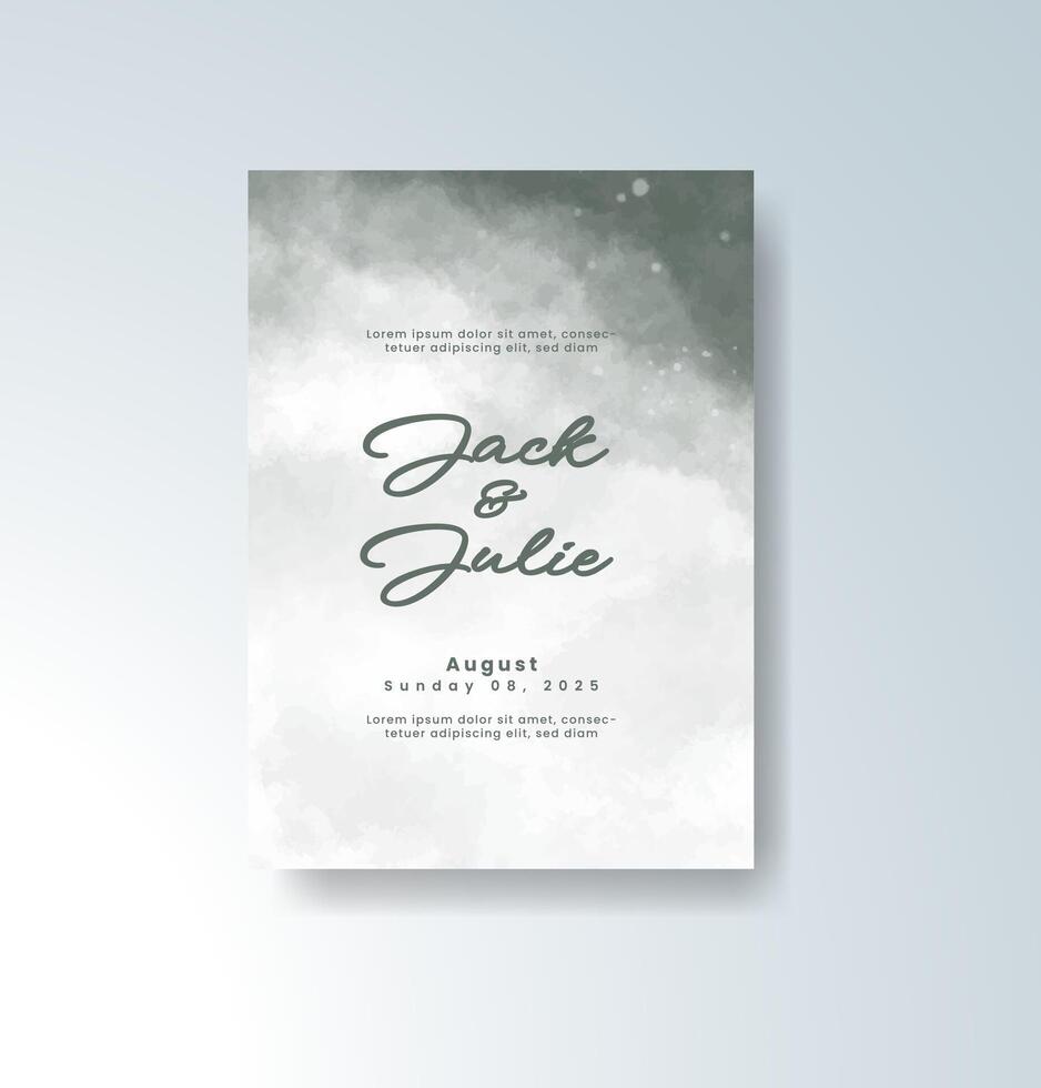 Soft gradients and splash accents in wedding invitation vector