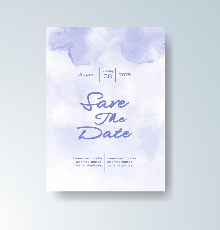 Hand-painted watercolor splash effect on invitation vector