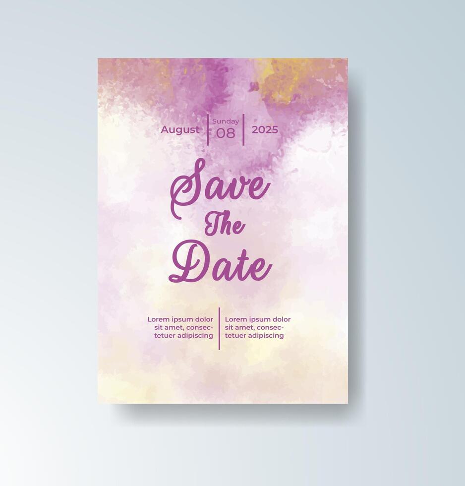 Invitation with a wash of colorful watercolor splashes vector