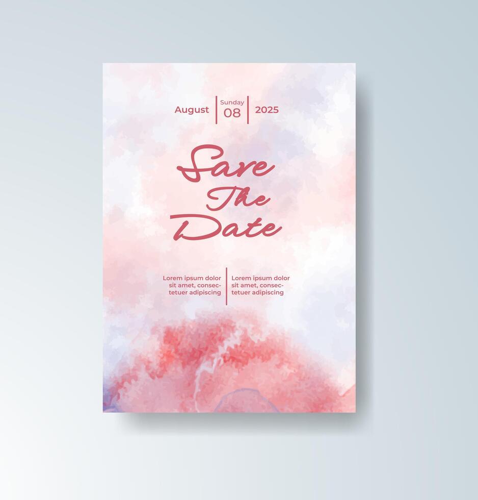 Elegant invitation with splashy watercolor overlay vector