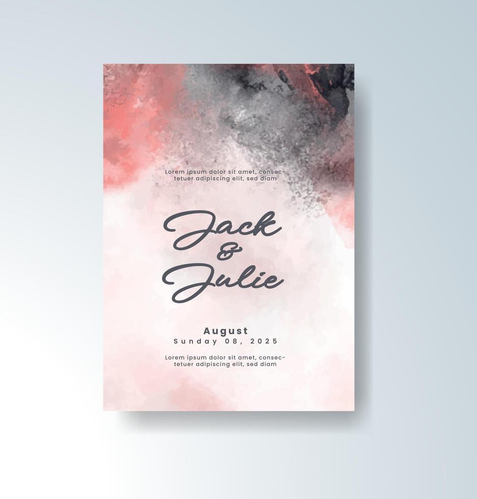 Whimsical water splash wedding invitation card vector