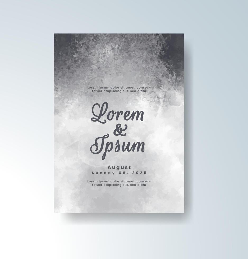 Watercolor drips and splashes wedding invitation vector