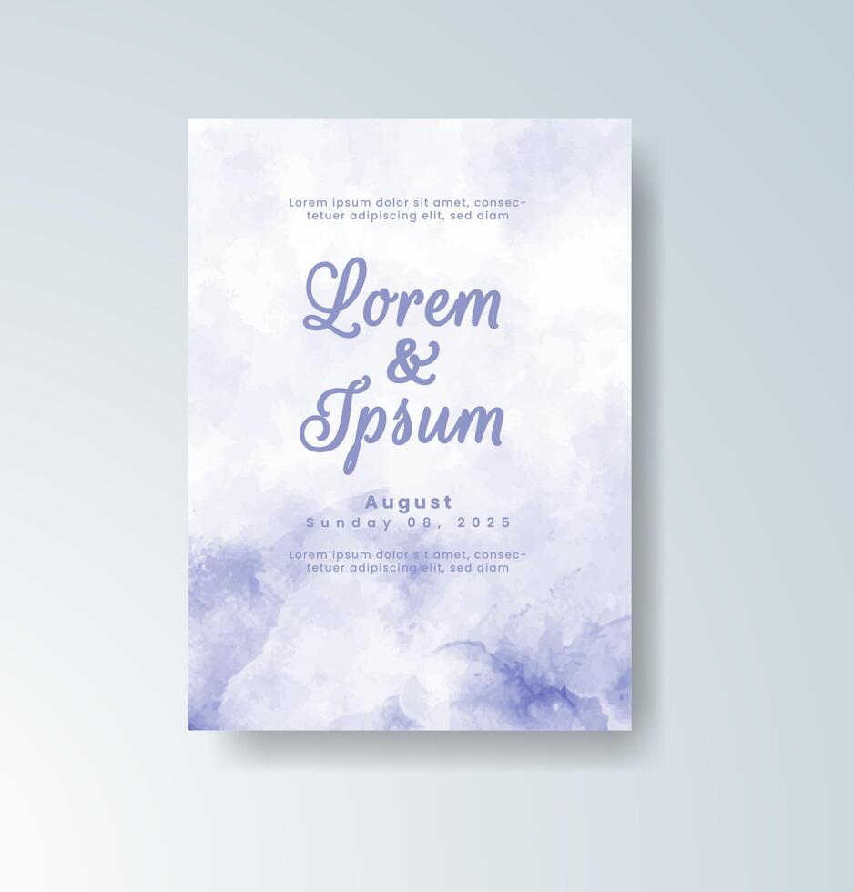 Soft blended color splash on elegant wedding invite vector