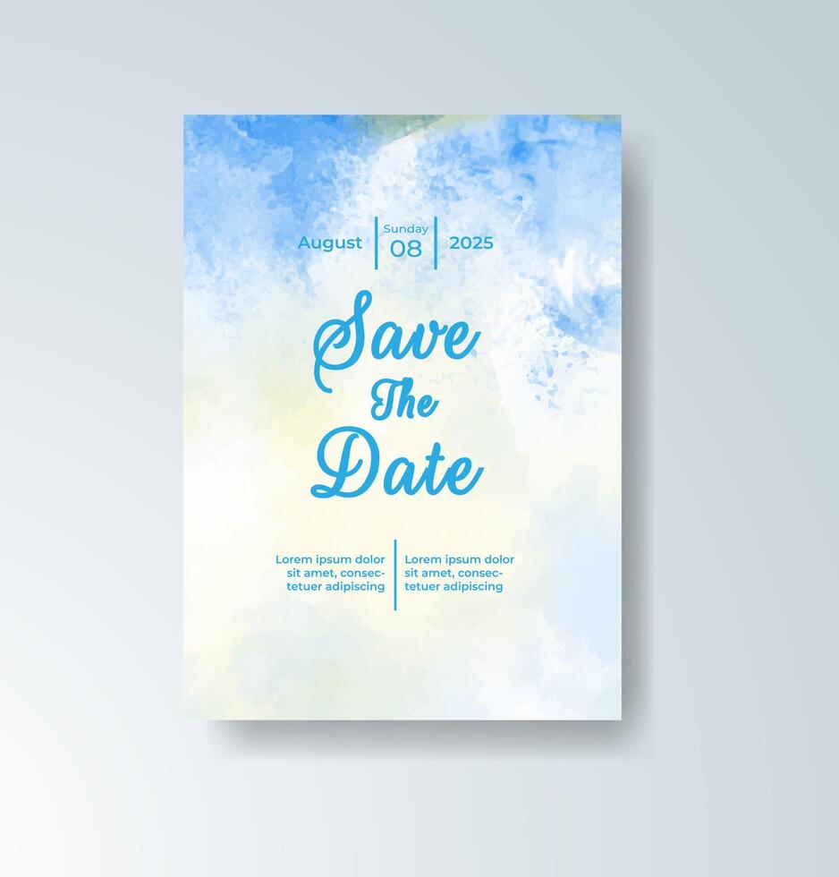 Sophisticated watercolor wedding card in abstract style vector
