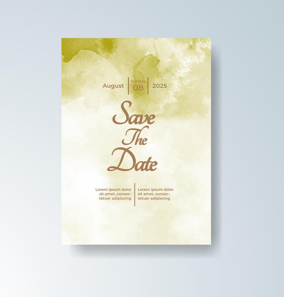 Bright splash watercolor elements on wedding invitation vector