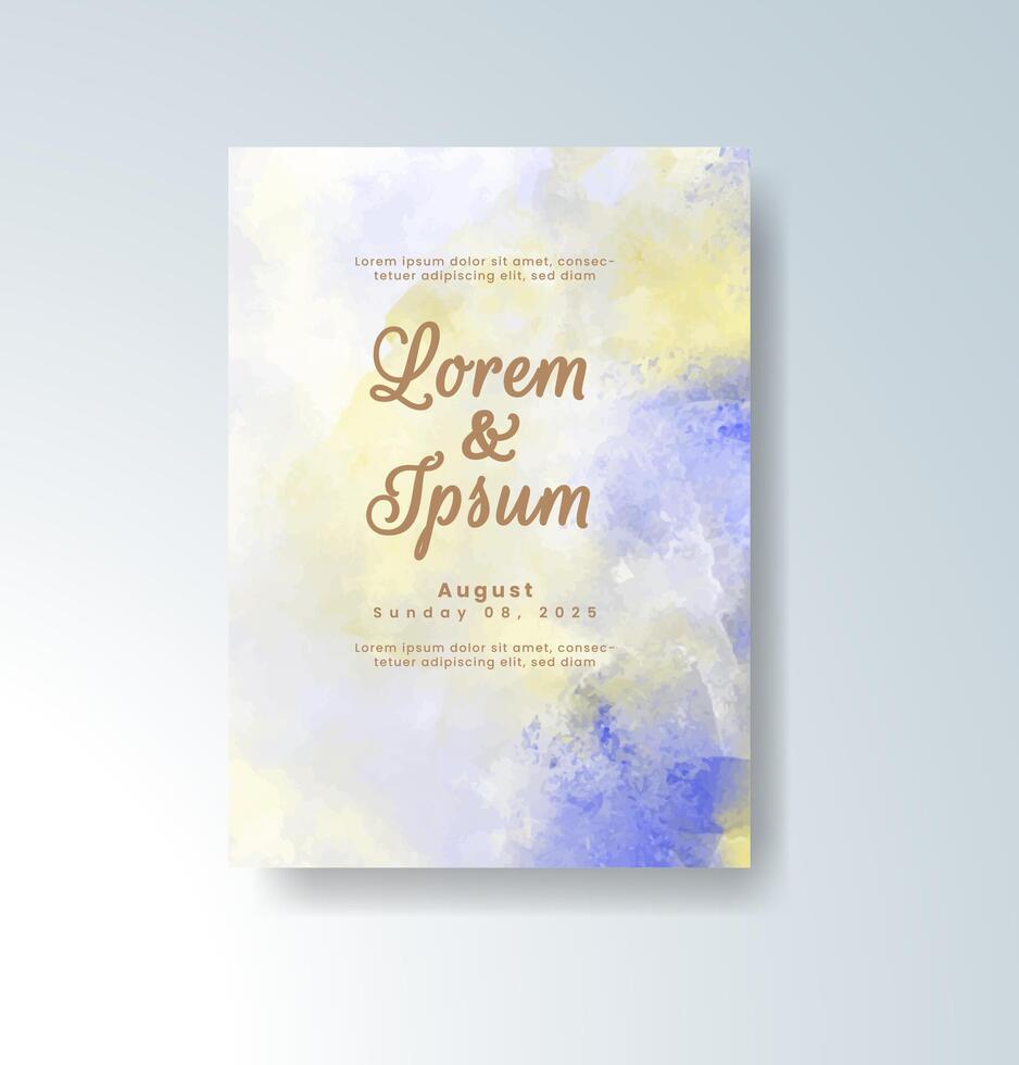 Light-toned wedding invite with abstract watercolor vector