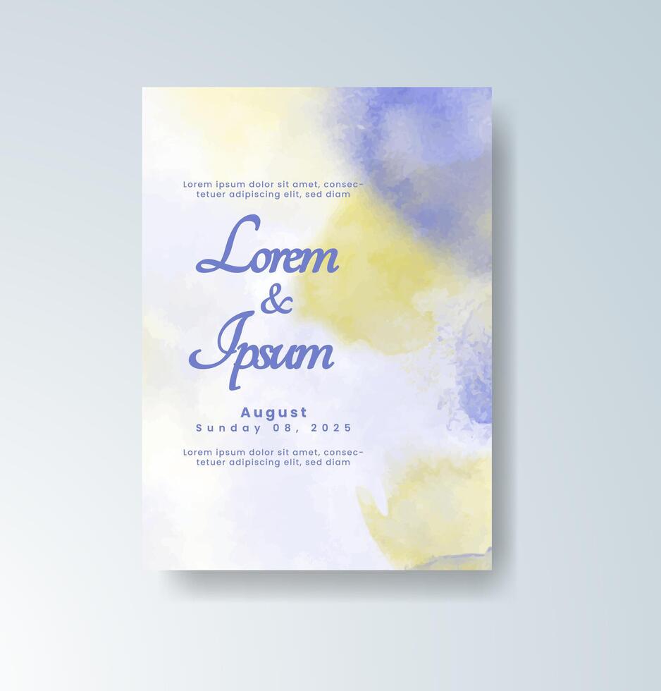 Vibrant splash watercolor invitation for weddings vector