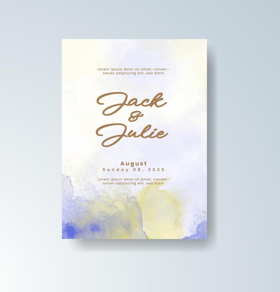 Aesthetic wedding card with dreamy paint splashes vector