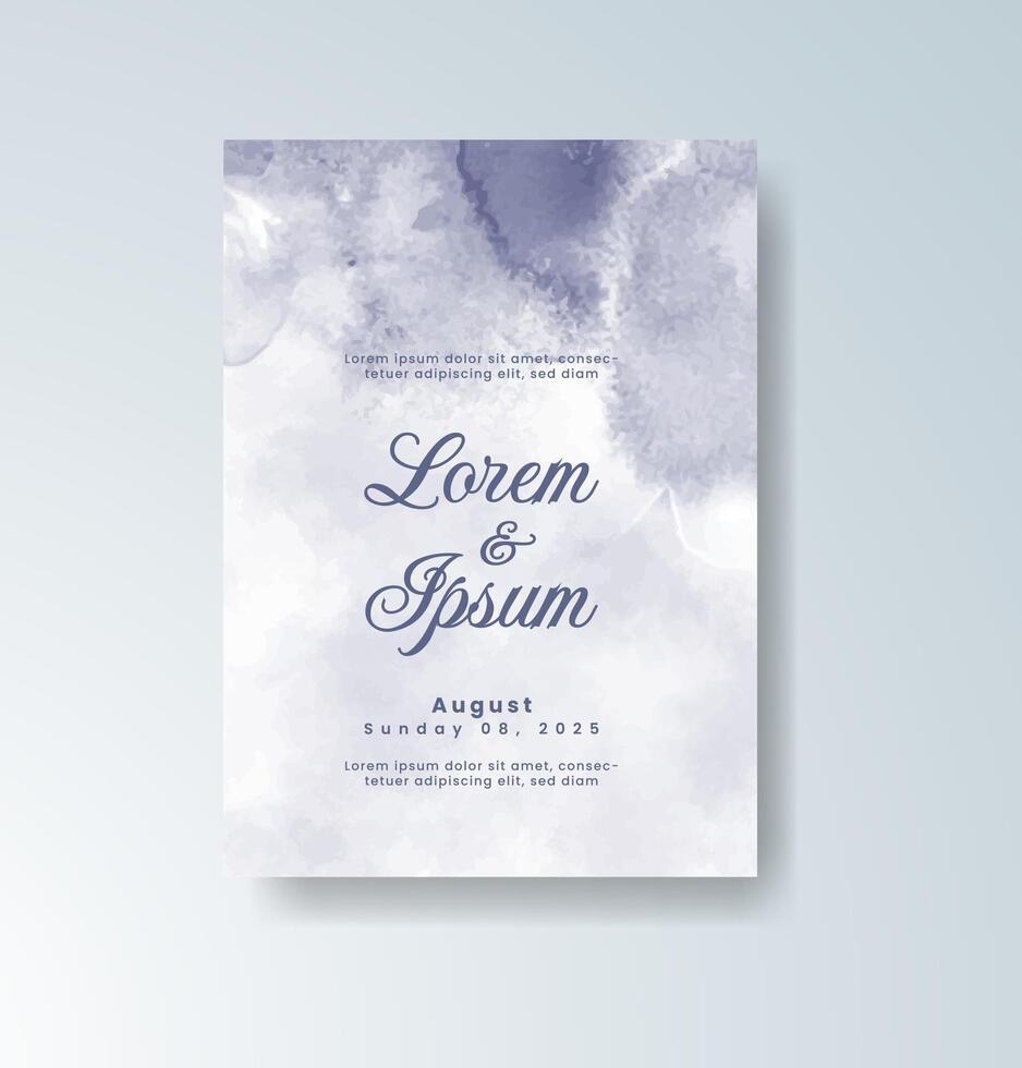 Whimsical wedding invitation with flowing watercolor art vector