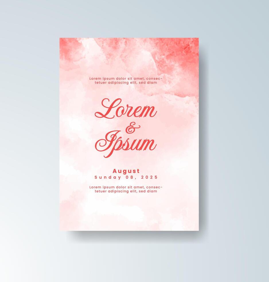 Elegant wedding invite featuring abstract watercolor splashes vector