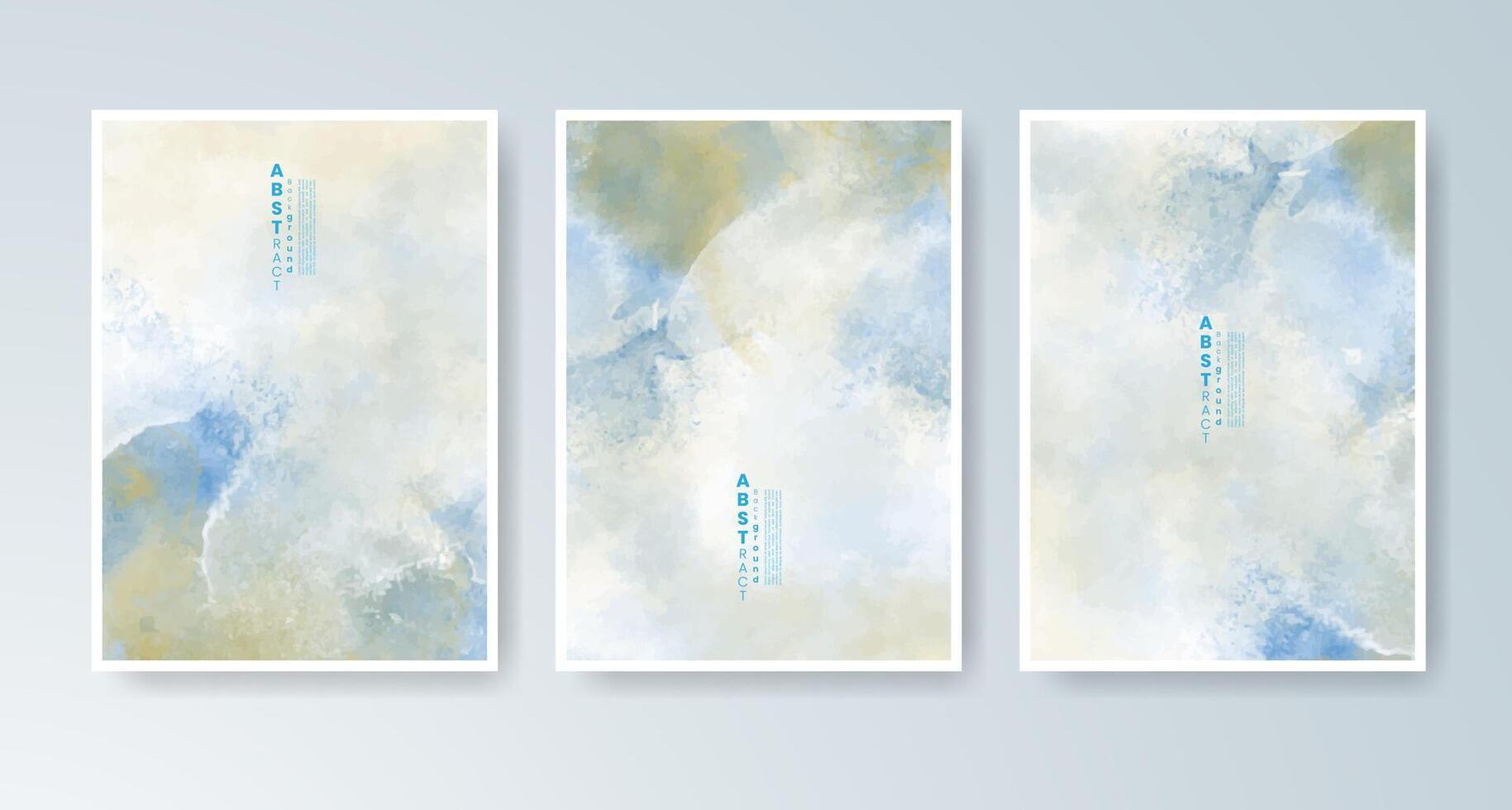 Gradient watercolor effects printed on modern card layouts. vector