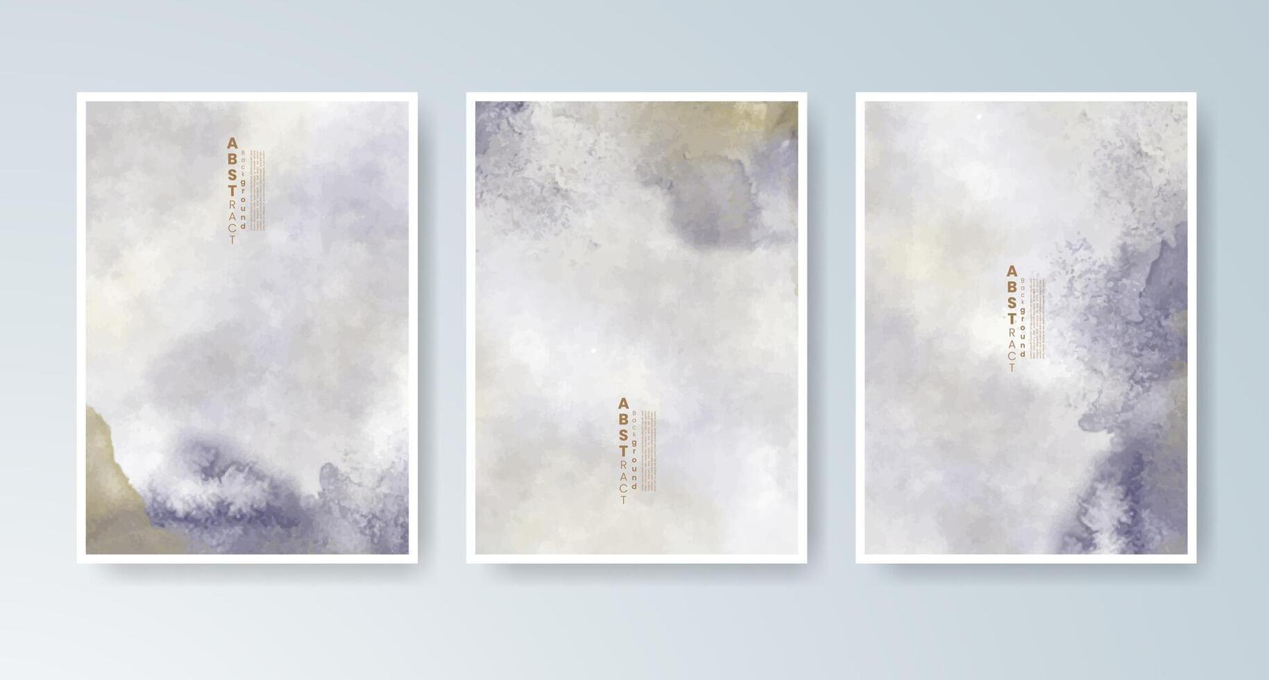 A creative set of cards with paint-splashed watercolor art. vector