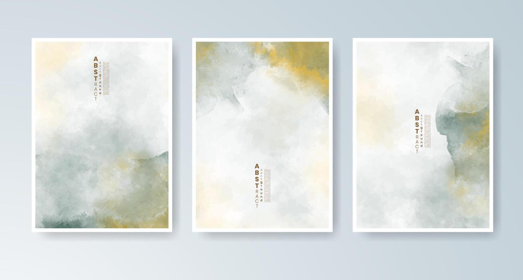 Artistic card bundle with joyful watercolor gradients. vector