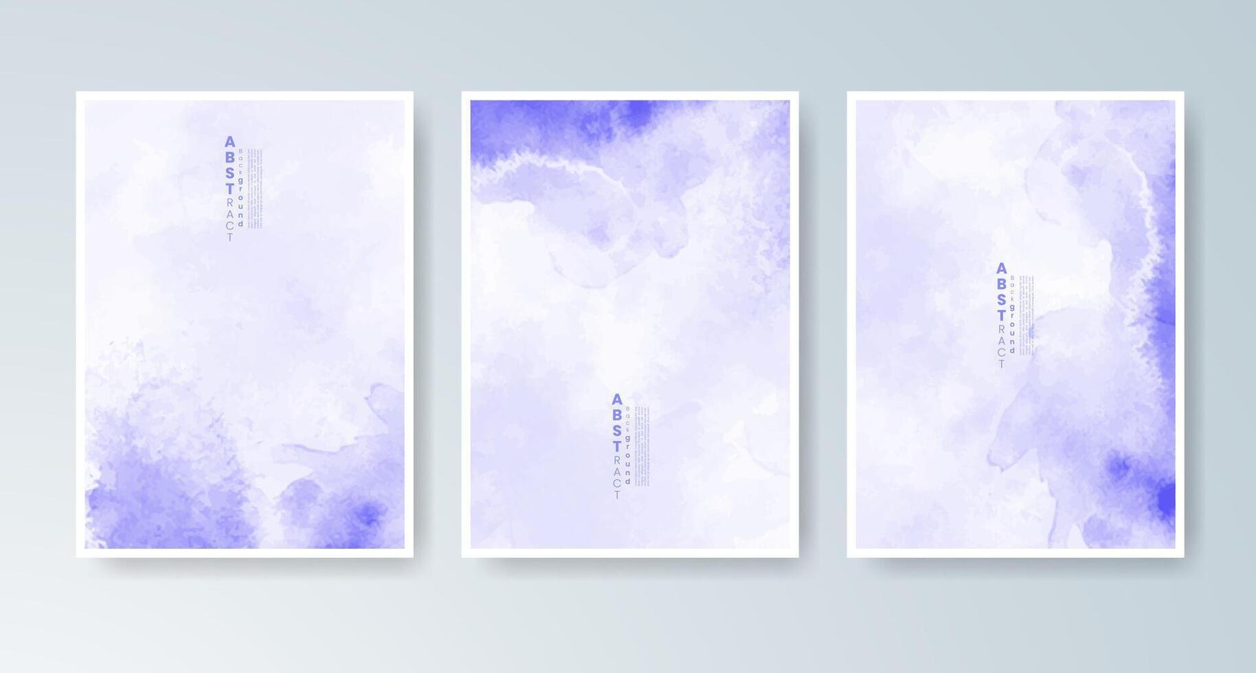 Dynamic card set with layered watercolor backgrounds. vector