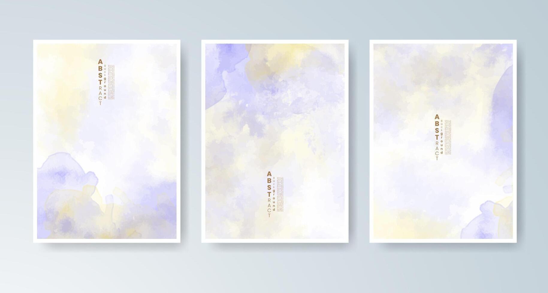 Soft pastel watercolor card designs for romantic occasions. vector