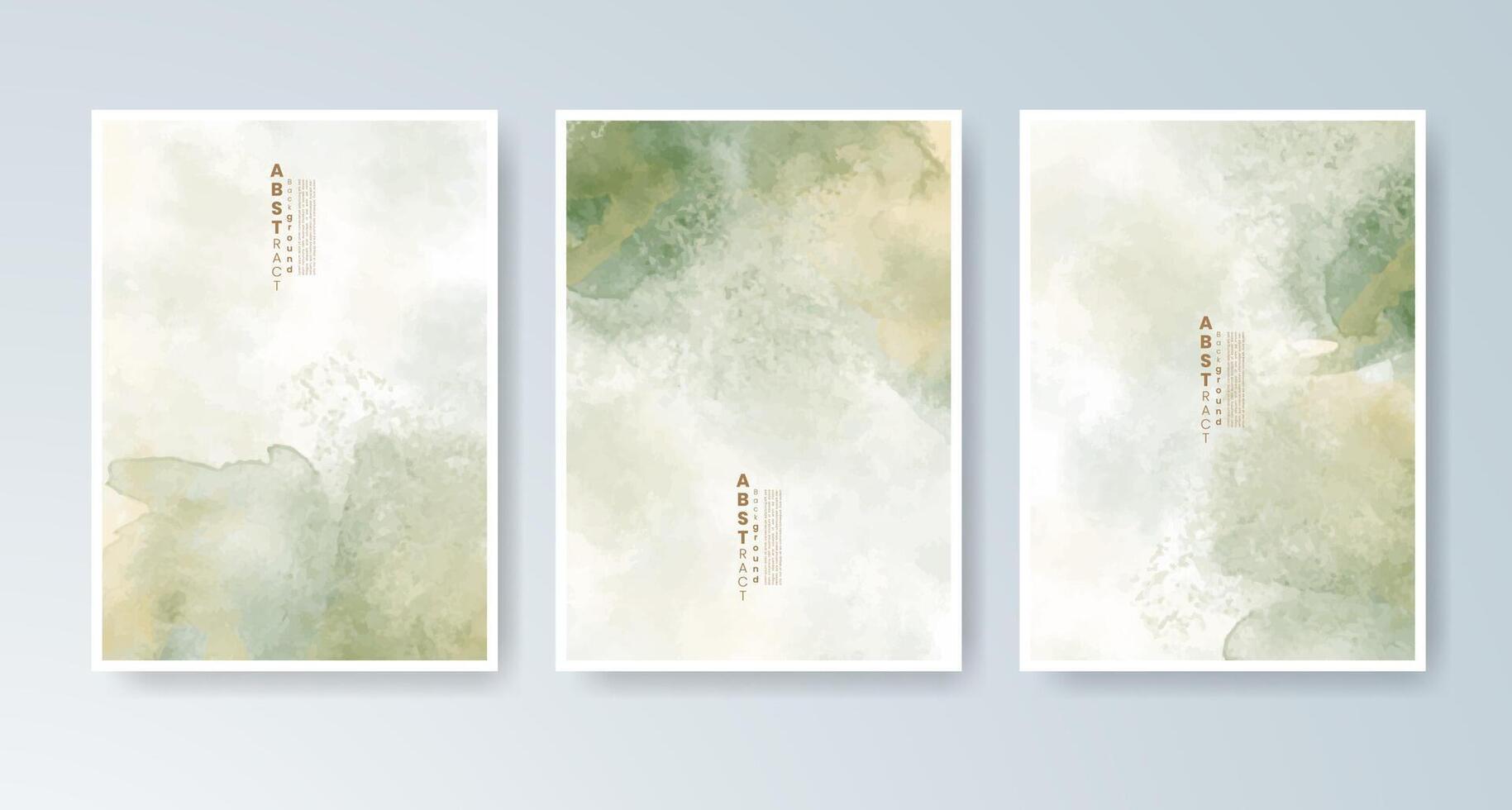 Vibrant gradient watercolor art on minimalist card designs. vector
