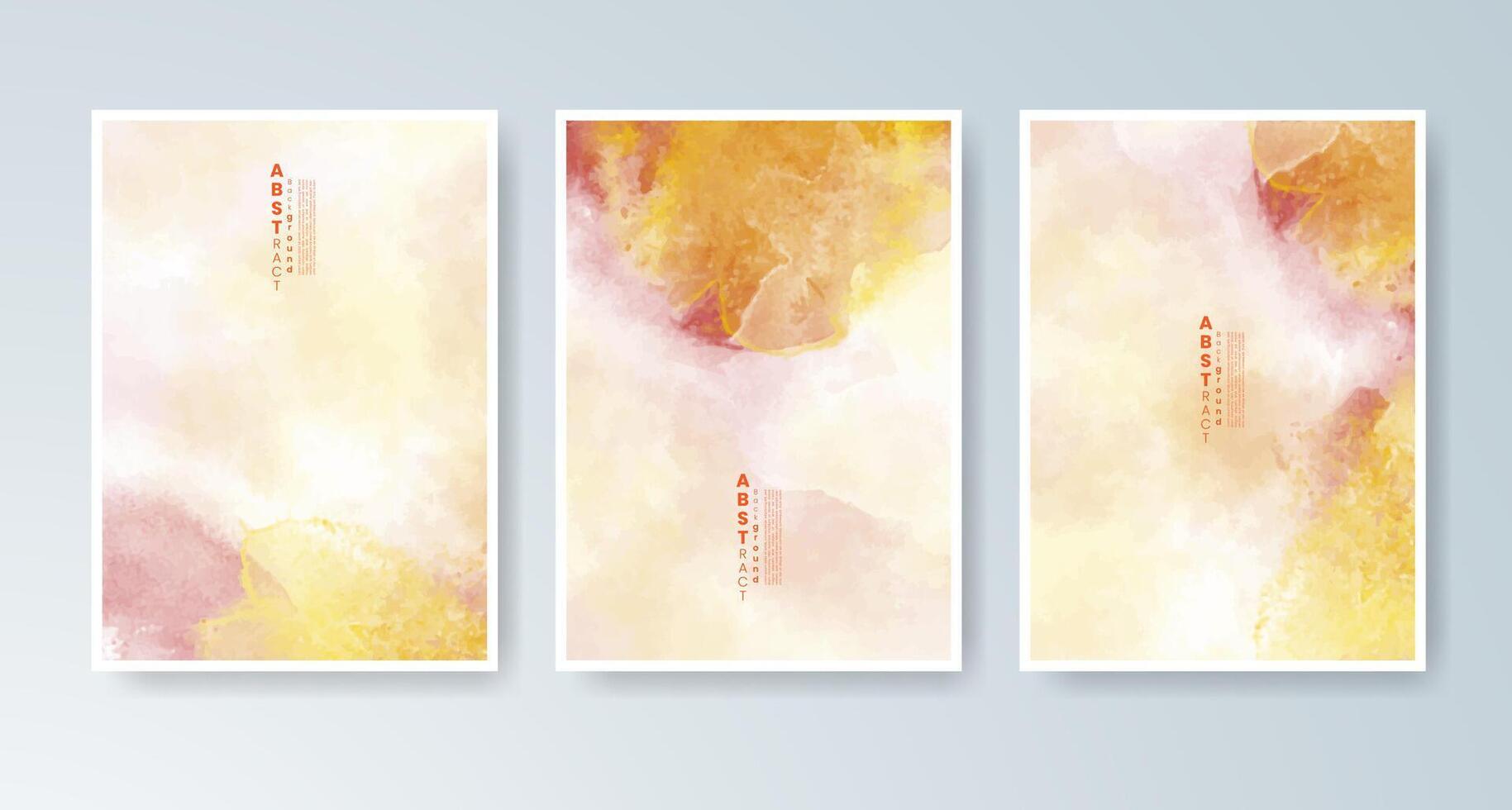 Multicolor watercolor brush cards ideal for branding or prints. vector