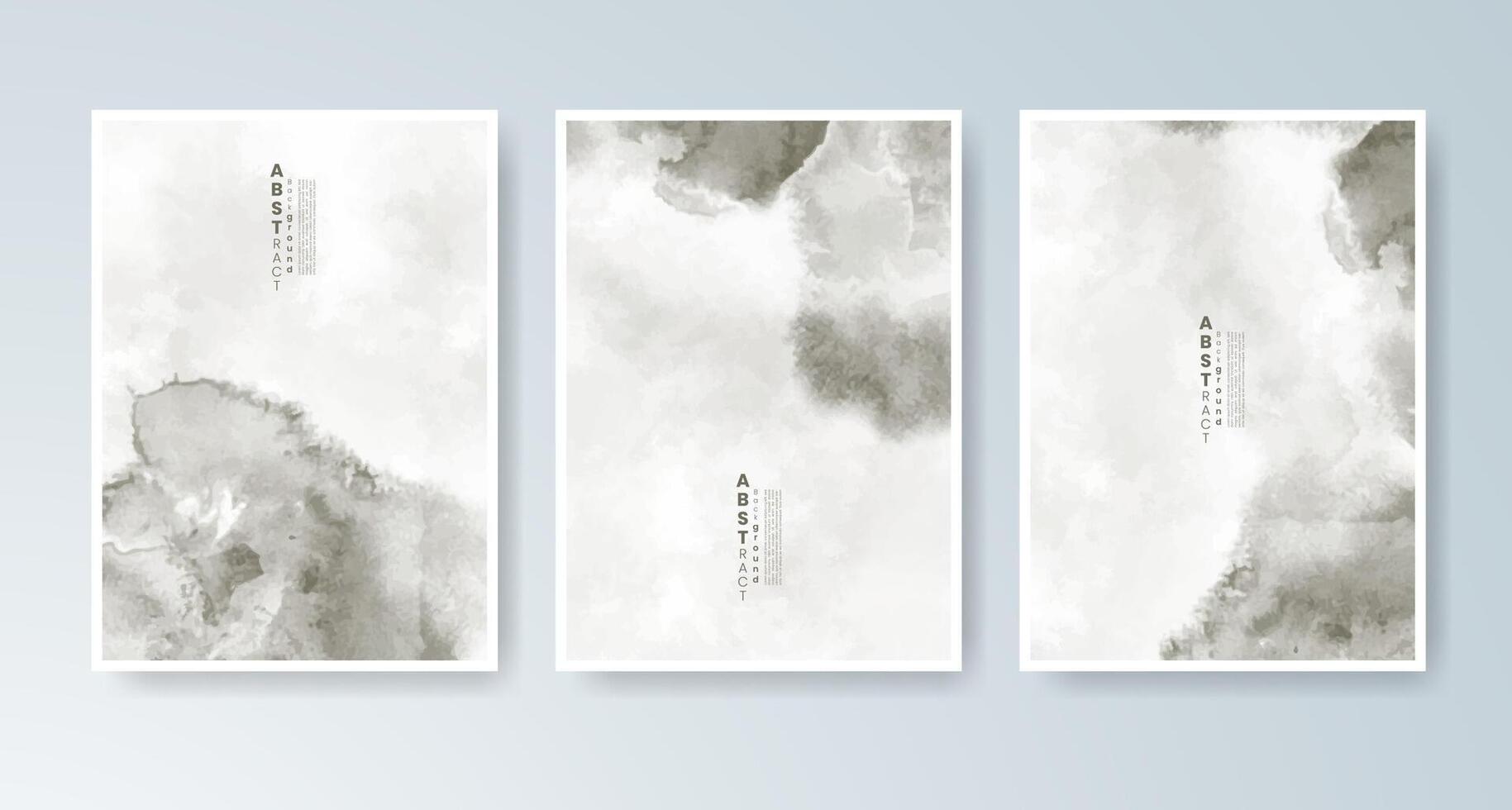 Artistic watercolor patterns in a sleek card set for events. vector