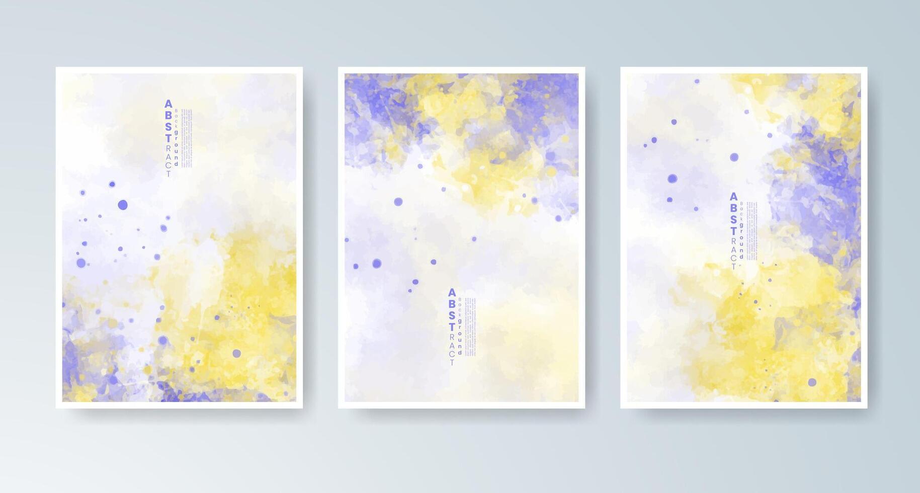 Decorative watercolor elements on clean card designs. vector