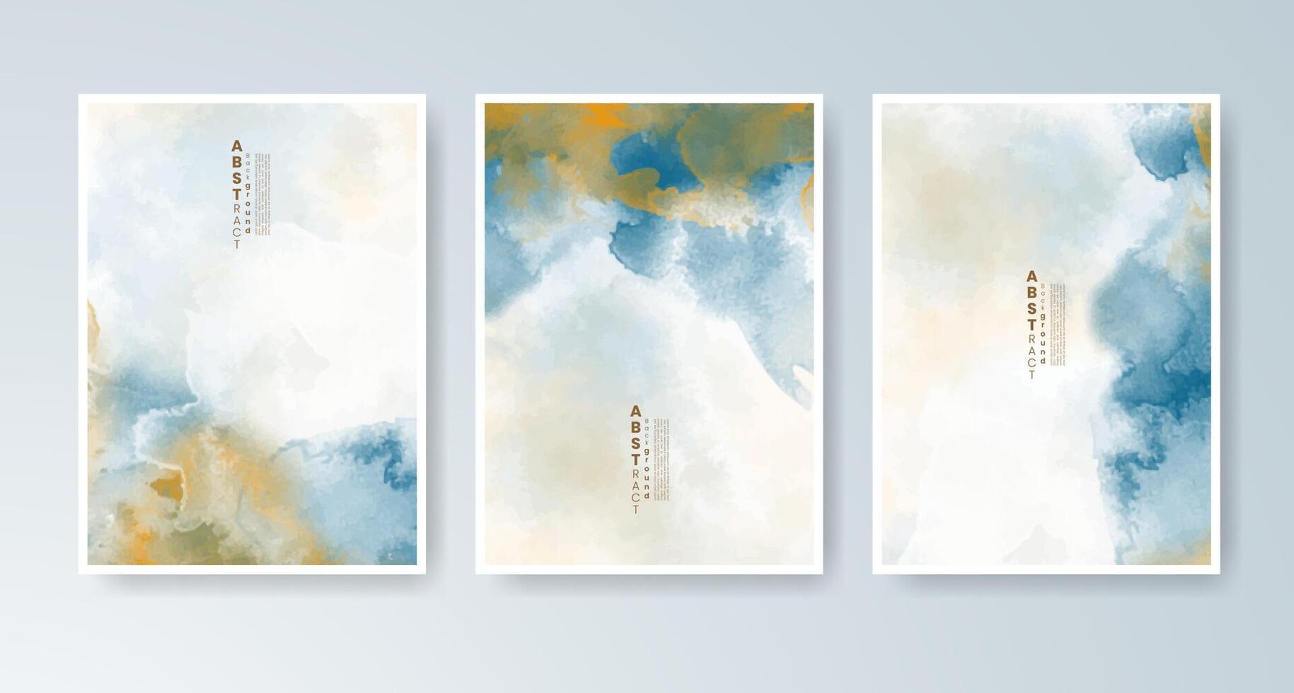 Rich and colorful card series with hand-drawn watercolor effects. vector