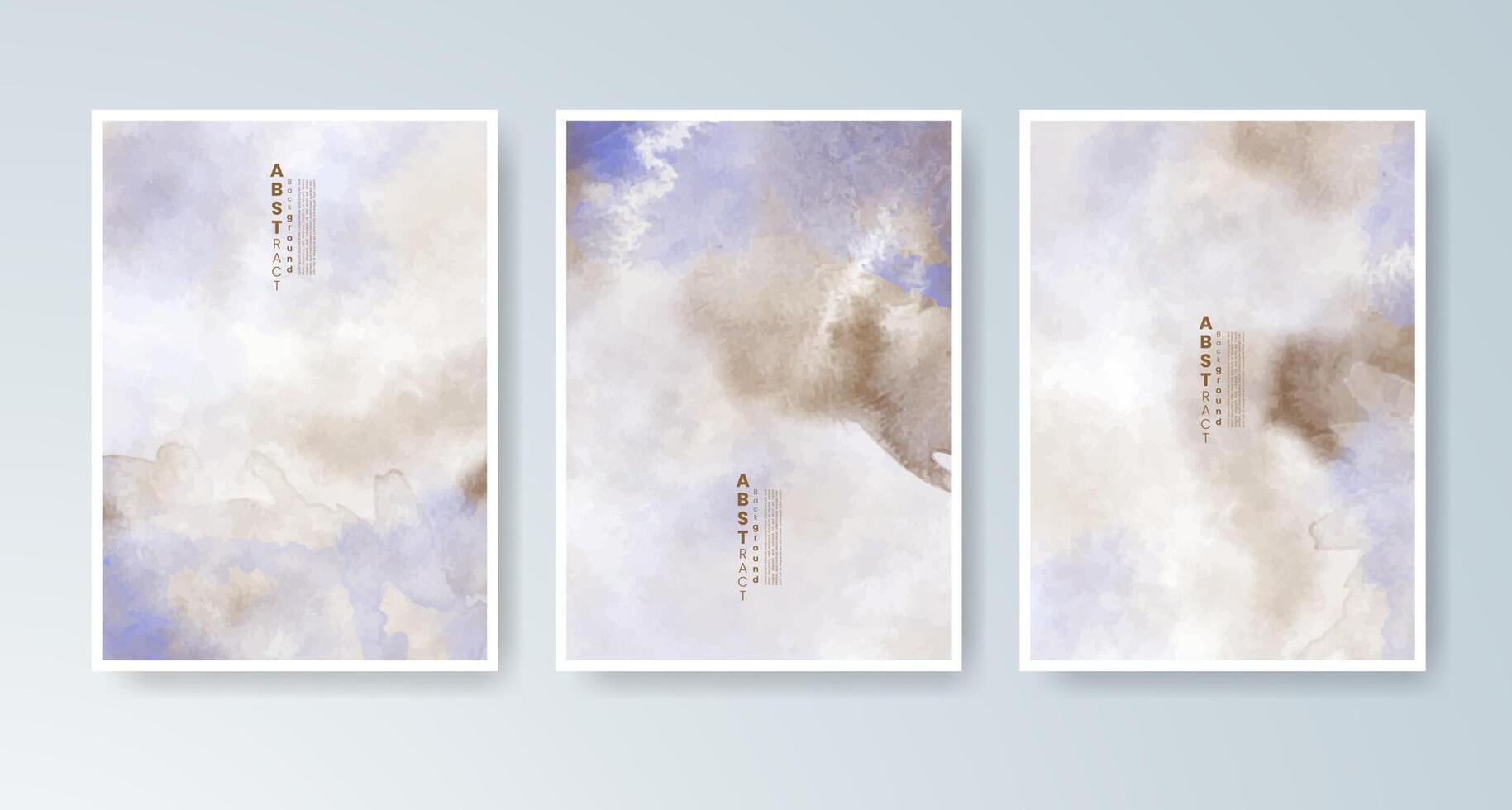 Aesthetic watercolor card collection, ideal for minimal yet colorful presentation. vector