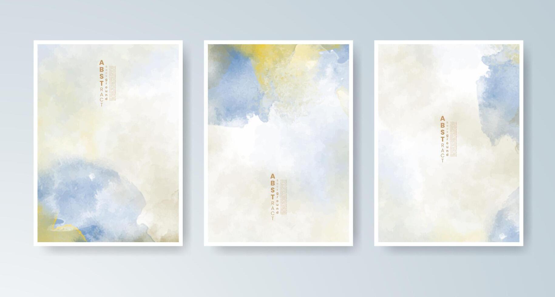 Watercolor-themed card set with colorful blends. Ideal for creative invitations or event banners. vector