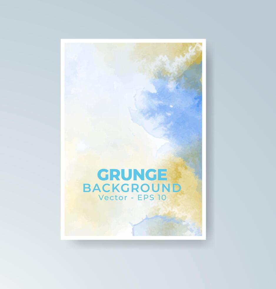 Blurred watercolor forms creating depth in flat card design vector