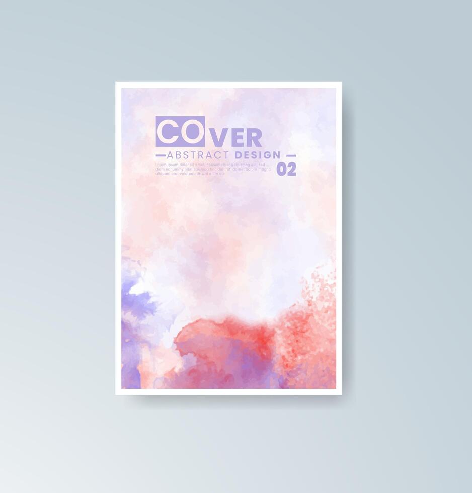 Elegant cards with painted watercolor backgrounds for branding. vector