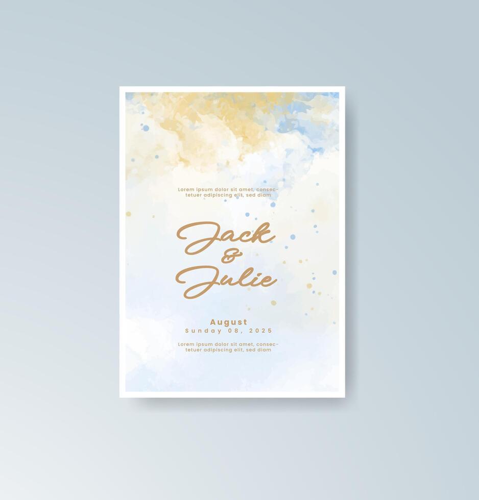 Rustic watercolor table number card vector