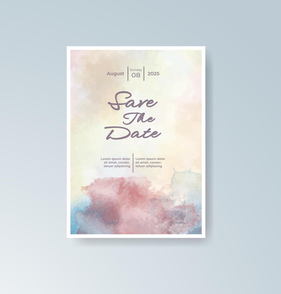 Boho watercolor wedding program vector