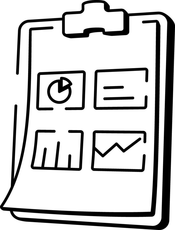 A hand drawn icon showing a data report vector