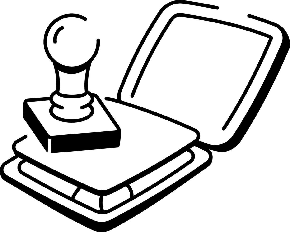 A hand drawn style icon of stamp inkpad vector