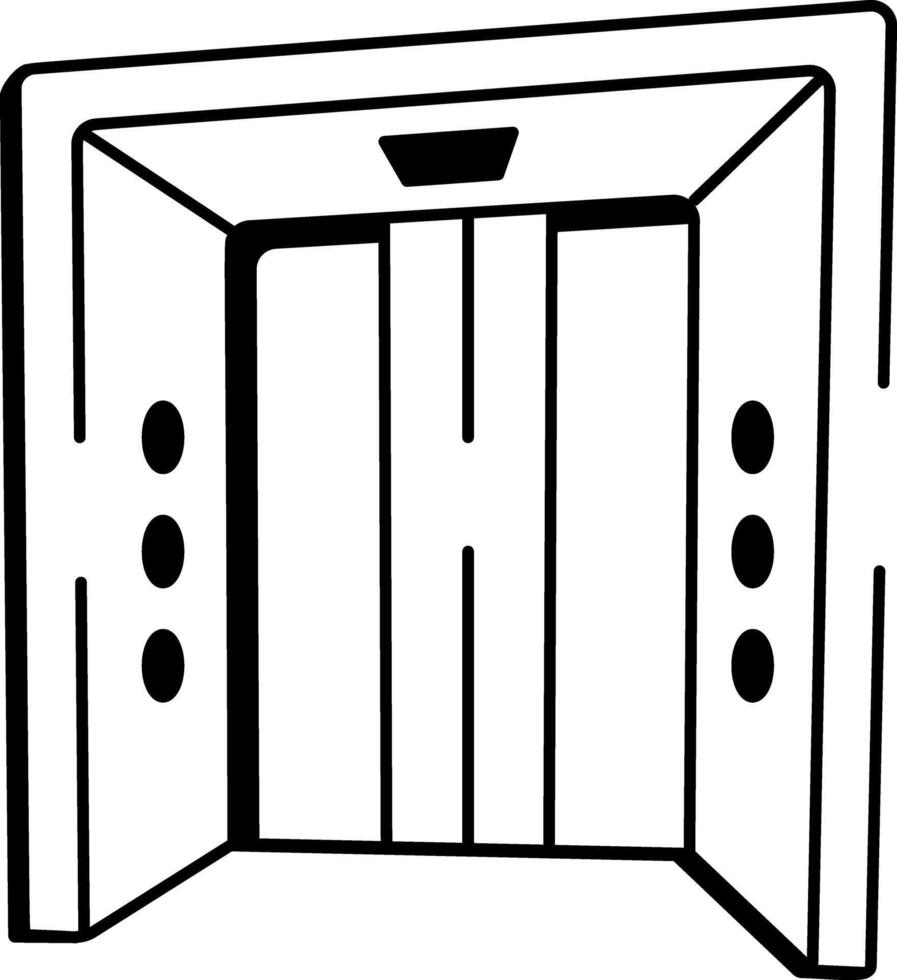 A hand drawn icon depicting office elevator vector