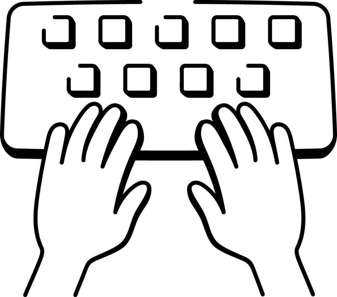A doodle style icon of computer keyboard vector