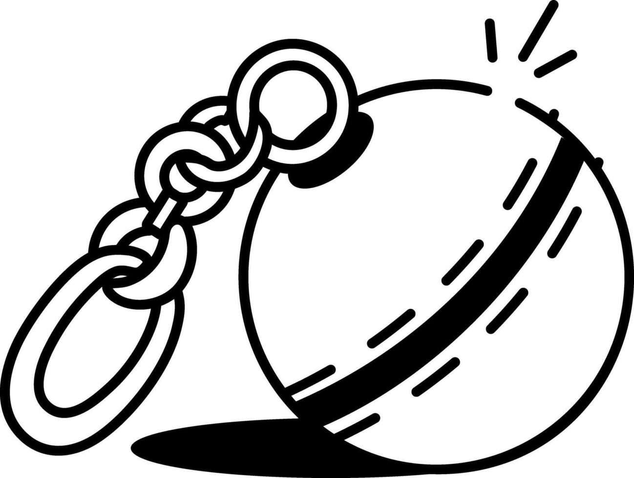 A hand drawn style icon of ball keychain vector