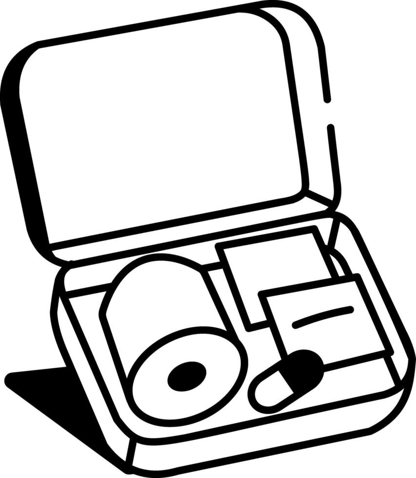 A drawing style icon showing first aid vector