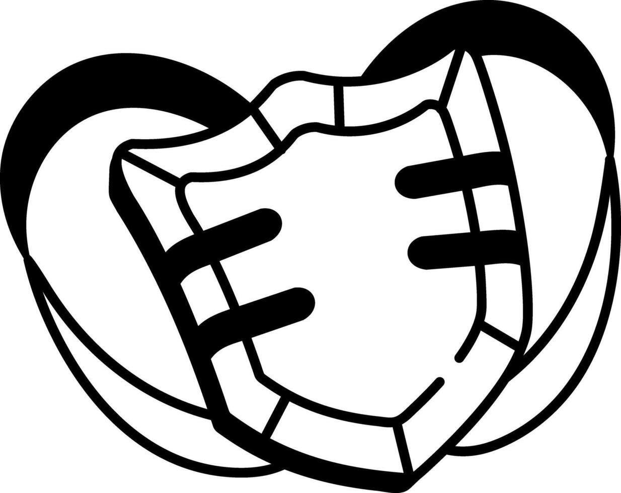 A doodle style icon of abdominal guard vector