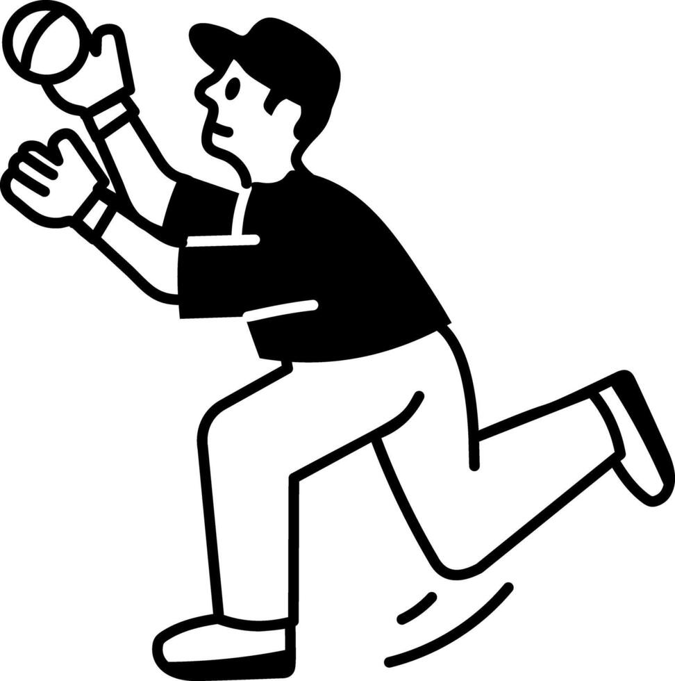 A hand drawn style icon of bowler vector
