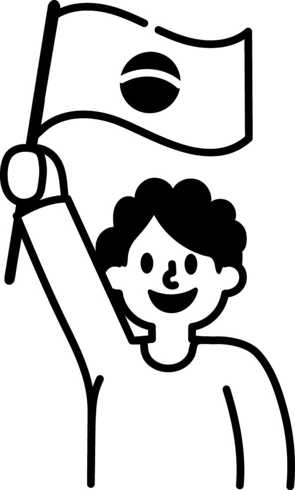 A hand drawn style icon of cricket fan vector